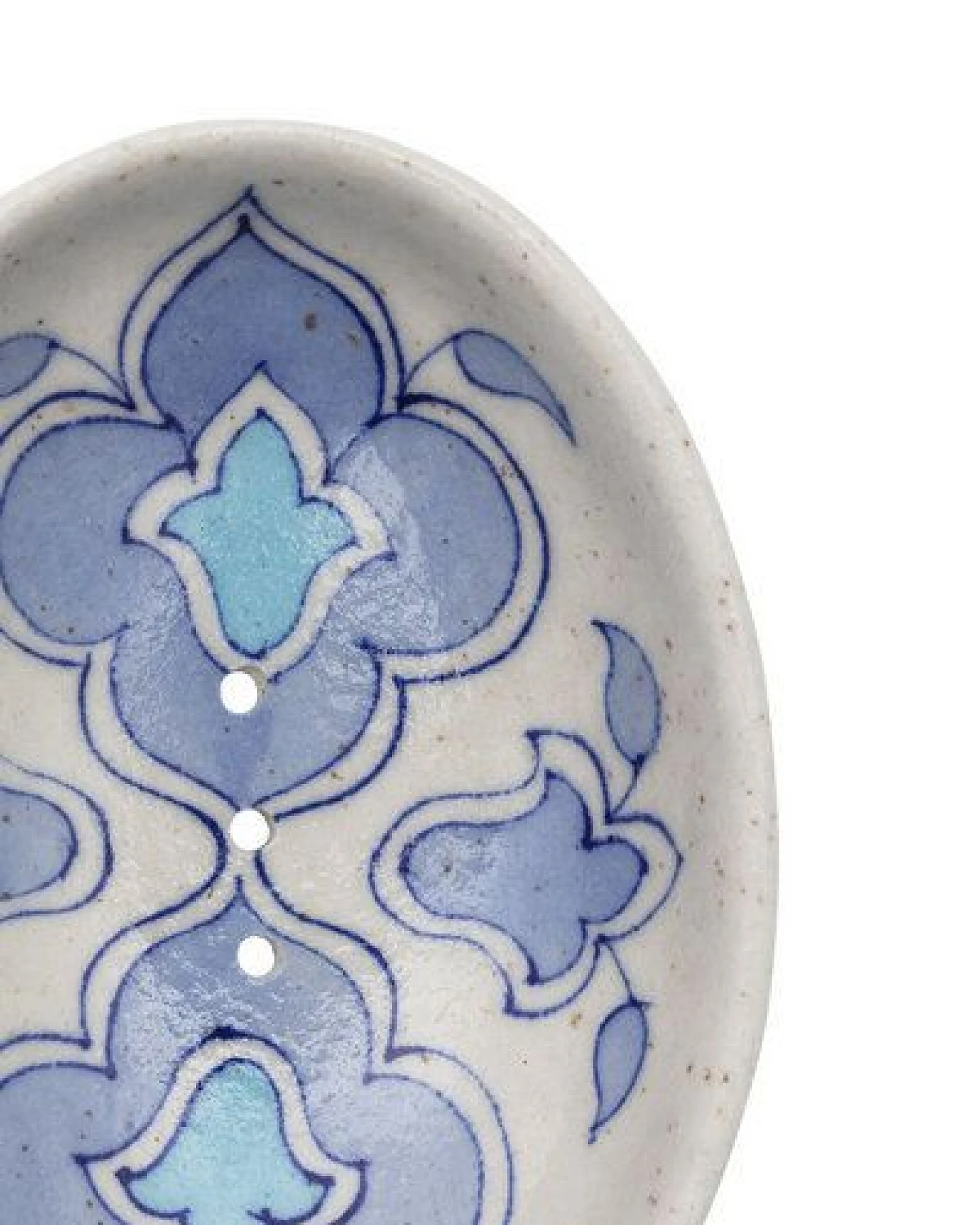 TRANQUILLO Blue Pottery Seifenschale von Hand geformt und bemalt – Ansicht 3