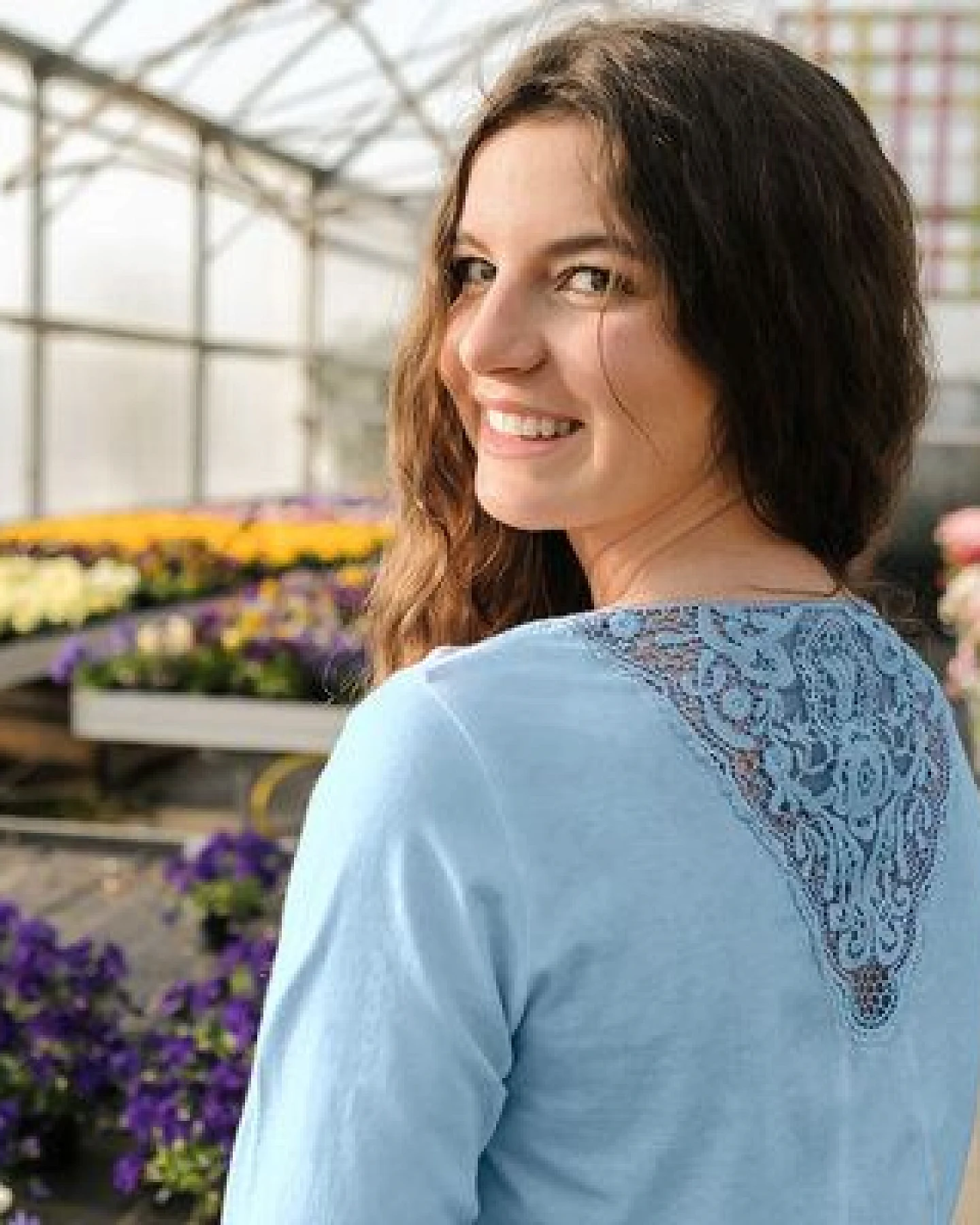 The Spirit of OM Langarm- Shirt Blau- Silber – Ansicht 2