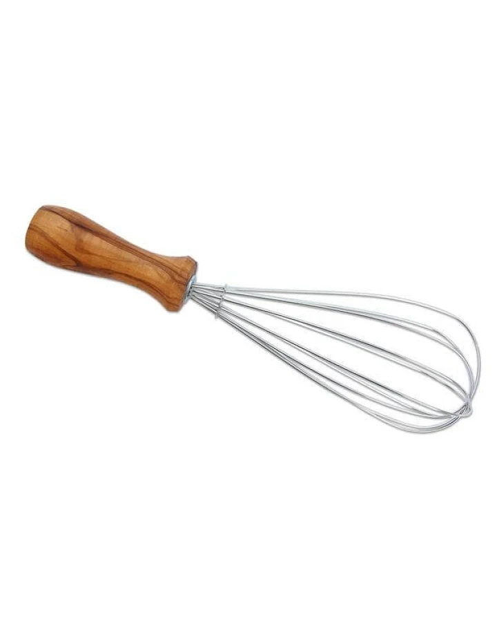 Olivenholz erleben Schneebesen 25 cm aus Olivenholz und Edelstahl
