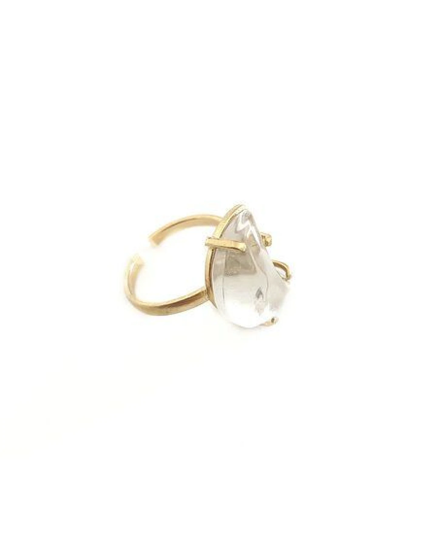Crystal and Sage Bergkristall Mond Ring gold filled – Ansicht 2