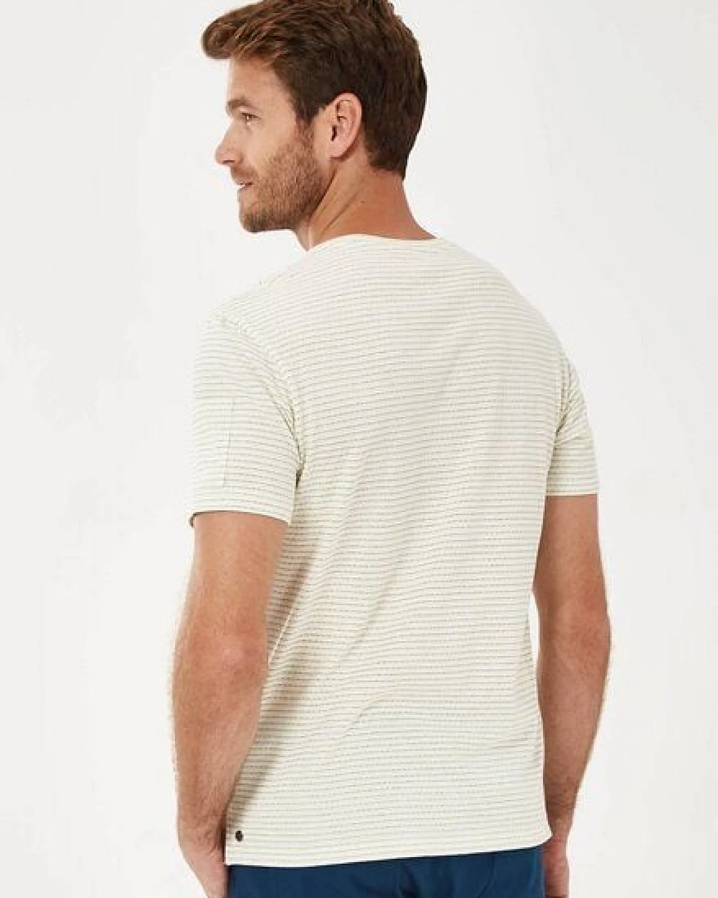 ORGANICATION Gestreiftes T-Shirt aus Bio-Baumwolle mit Ärmeltasche – Ansicht 4