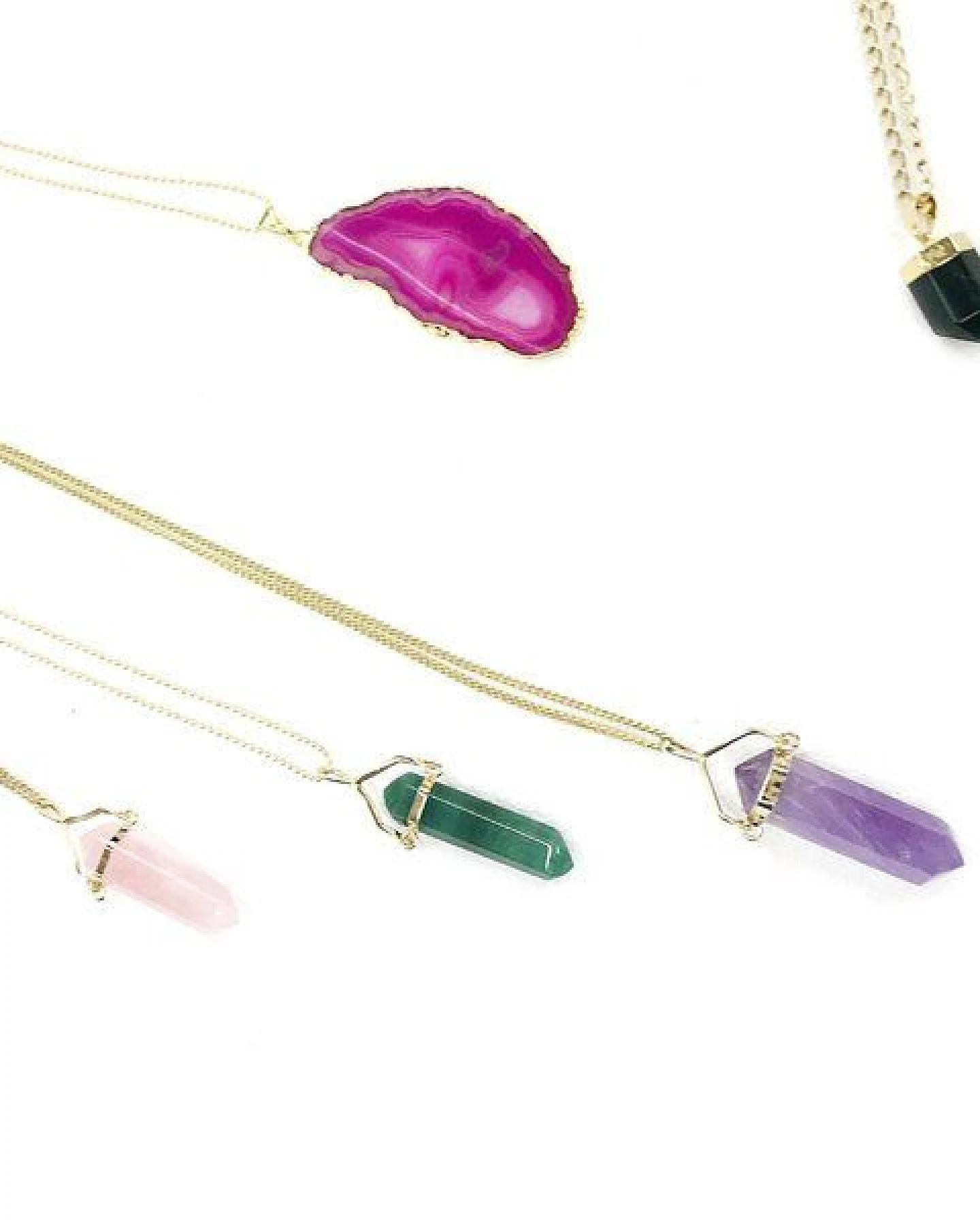 Aventurin Pendel Halskette, vergoldet von Crystal and Sage – Ansicht 2