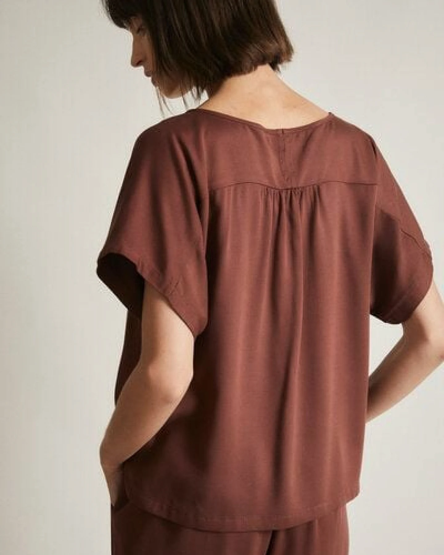 LANIUS Satin-Shirt aus LENZING ECOVERO – Ansicht 2