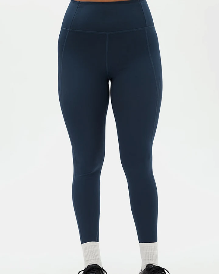 Girlfriend Collective Damen vegan Leggings Compressive High-Rise Mitternachtsblau