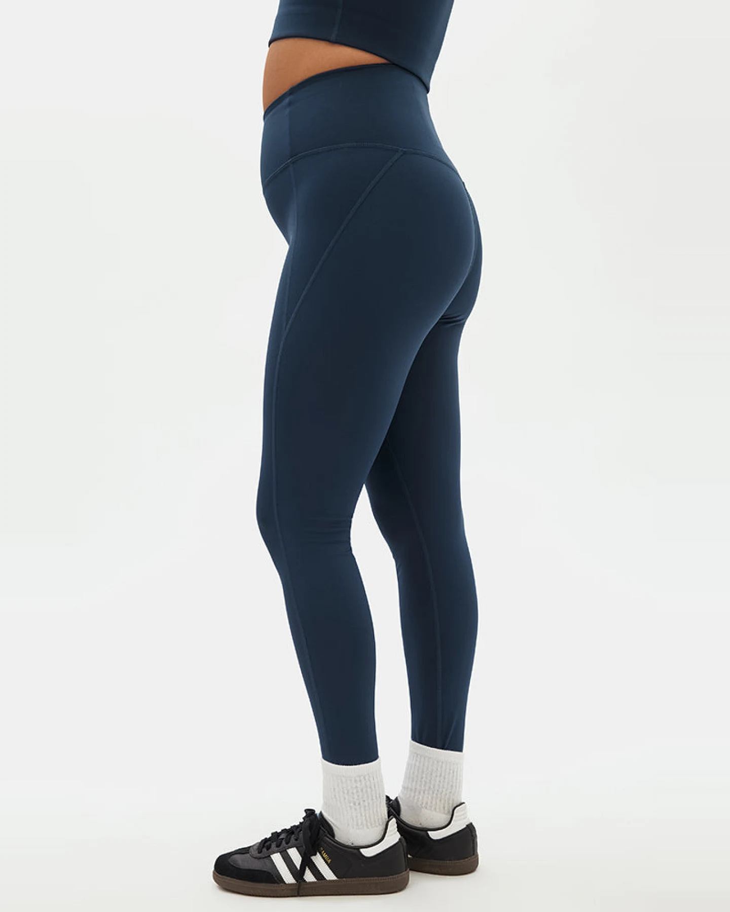 Girlfriend Collective Damen vegan Leggings Compressive High-Rise Mitternachtsblau – Ansicht 2