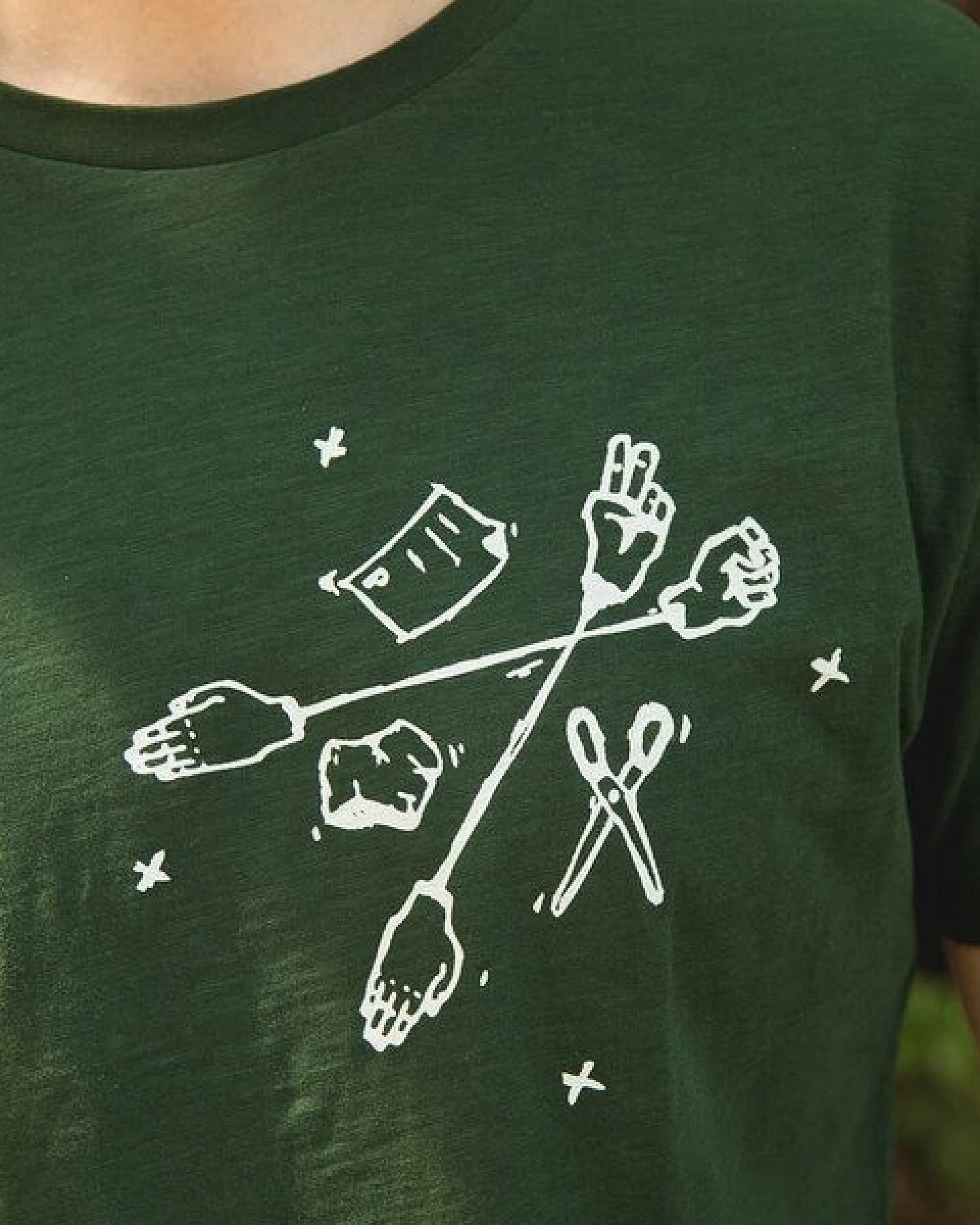 päfjes Schnick Schnack Schnuck - Fair gehandeltes Männer/ Unisex T-Shirt - Slub Darkgreen – Ansicht 3