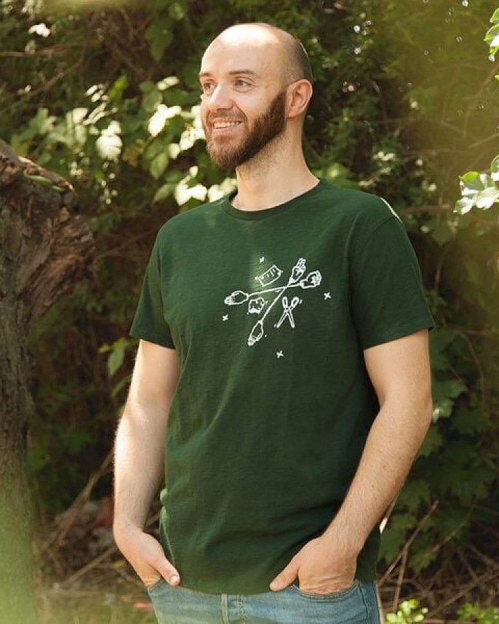 päfjes Schnick Schnack Schnuck - Fair gehandeltes Männer/ Unisex T-Shirt - Slub Darkgreen