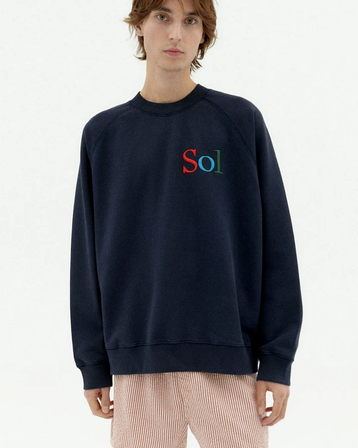 Thinking MU Herren vegan Sweatshirt Sun Type Pepe Marineblau