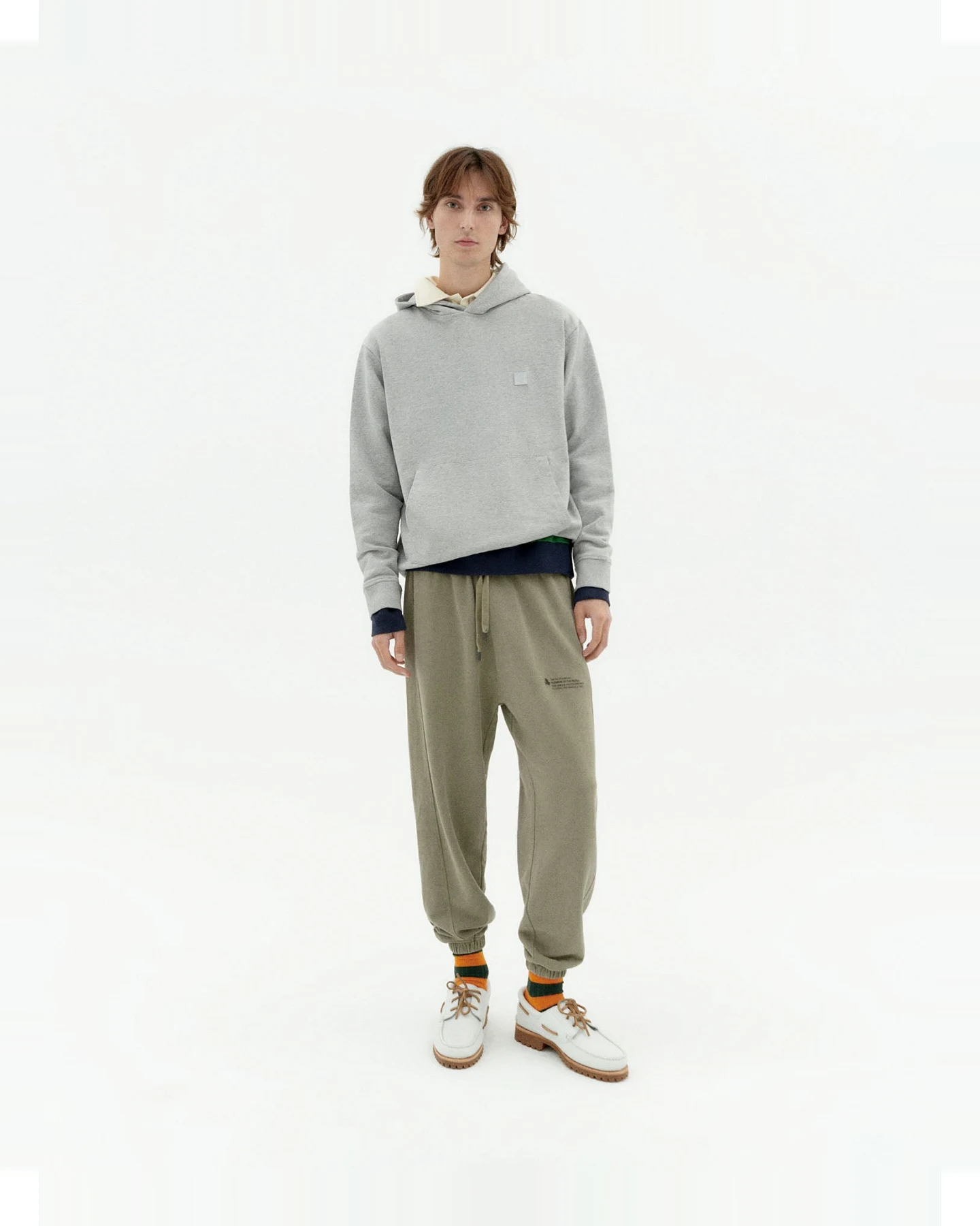 Thinking MU Herren vegan Sweatshirt Mit Kapuze Simon Contrast Sun Grau – Ansicht 2