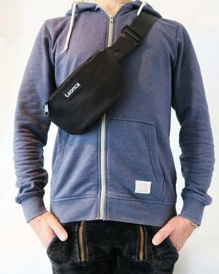 Leonca Upcycling Hip Bag Cordura schwarz in 3 Größen