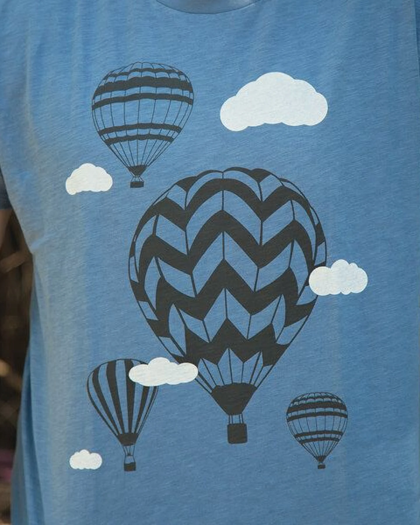 päfjes Heißluftballons & Wolken - Fair gehandeltes Männer T-Shirt - Slub Blue – Ansicht 3