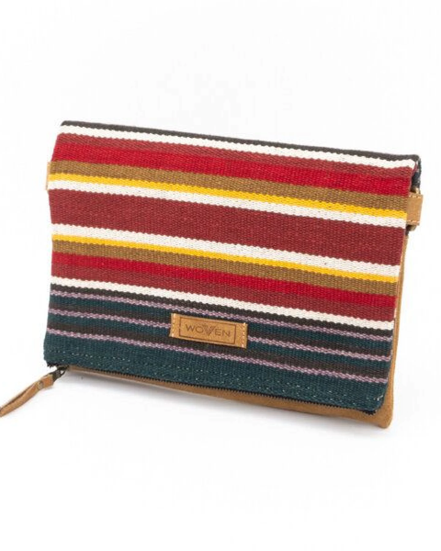 Damen Tasche Umhängetasche Clutch "Woven Lea Flap Bag" Leder/Baumwolle – Ansicht 2