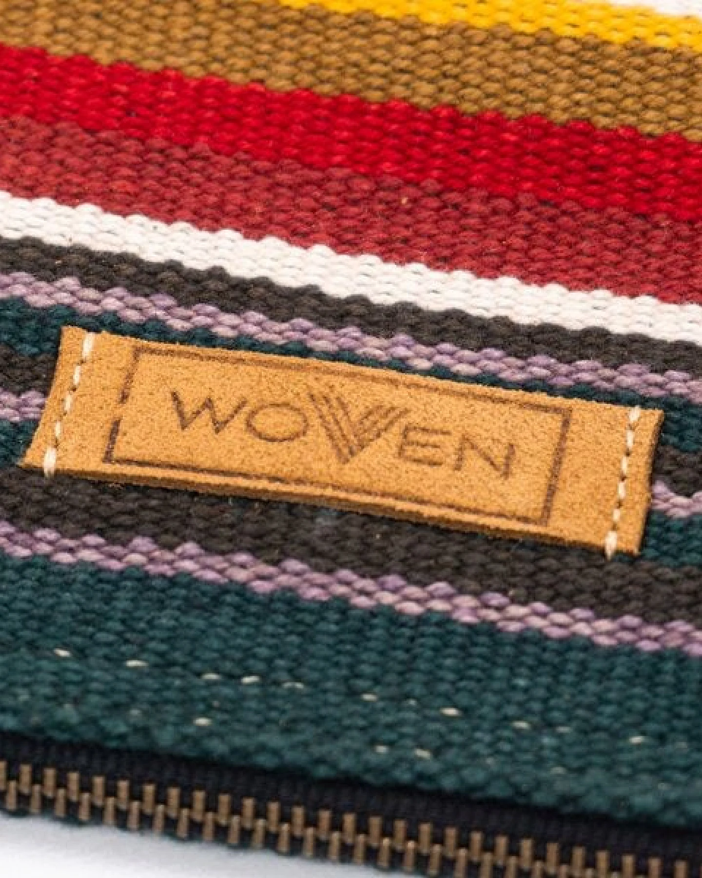 Damen Tasche Umhängetasche Clutch "Woven Lea Flap Bag" Leder/Baumwolle – Ansicht 4