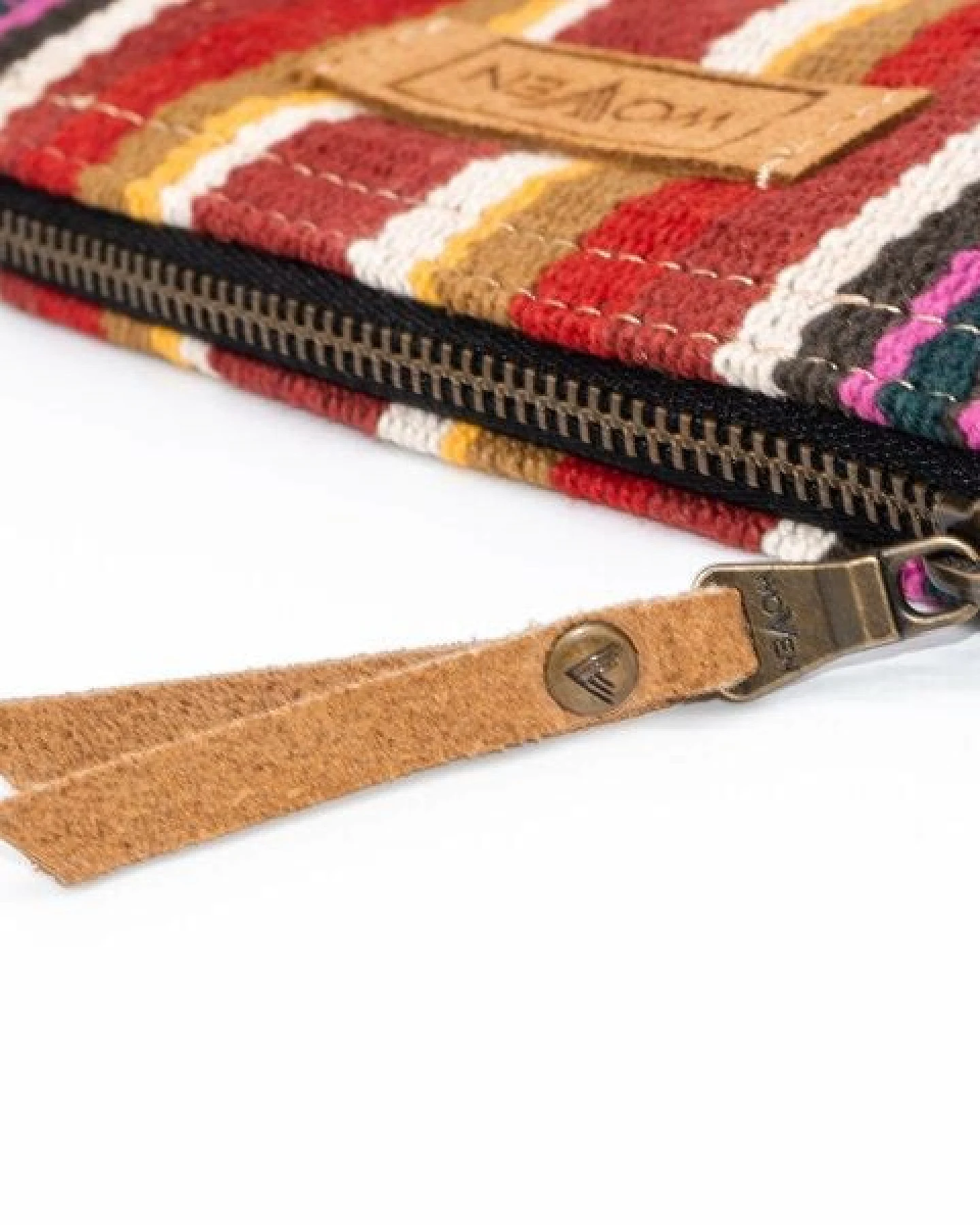 Damen Börse Geldbörse Kosmetiktäschchen "Woven Lea Zip Purse" bunt Retro – Ansicht 4