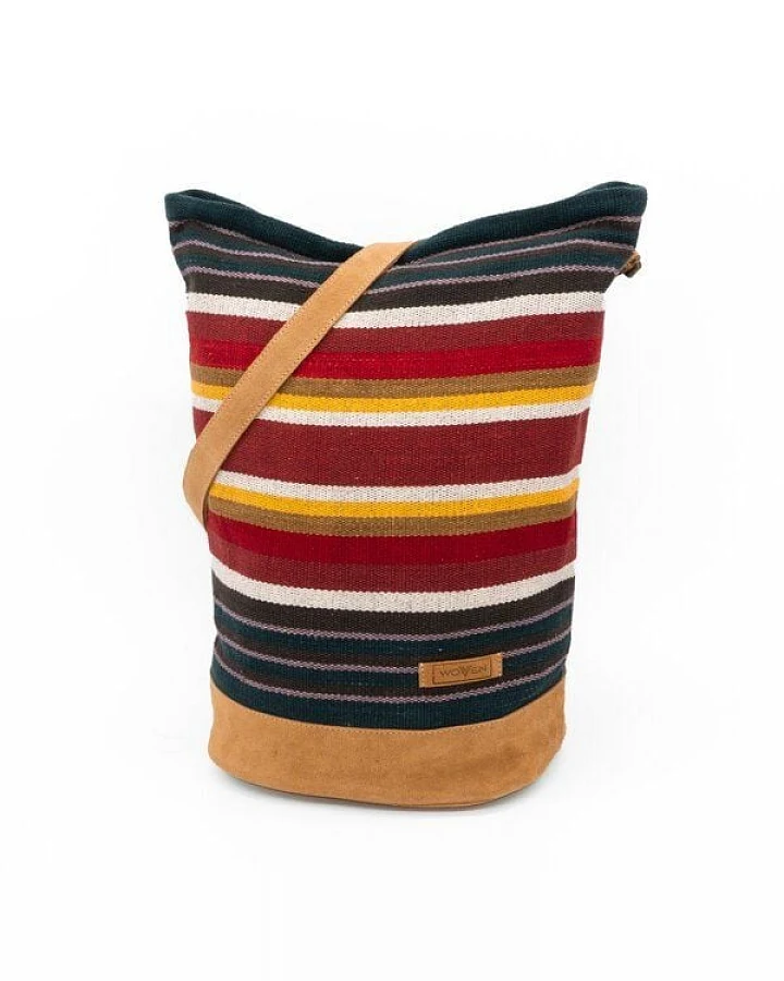 Damen Tasche Schultertasche Beuteltasche "Woven Lea Daily Bag" bunt Retro