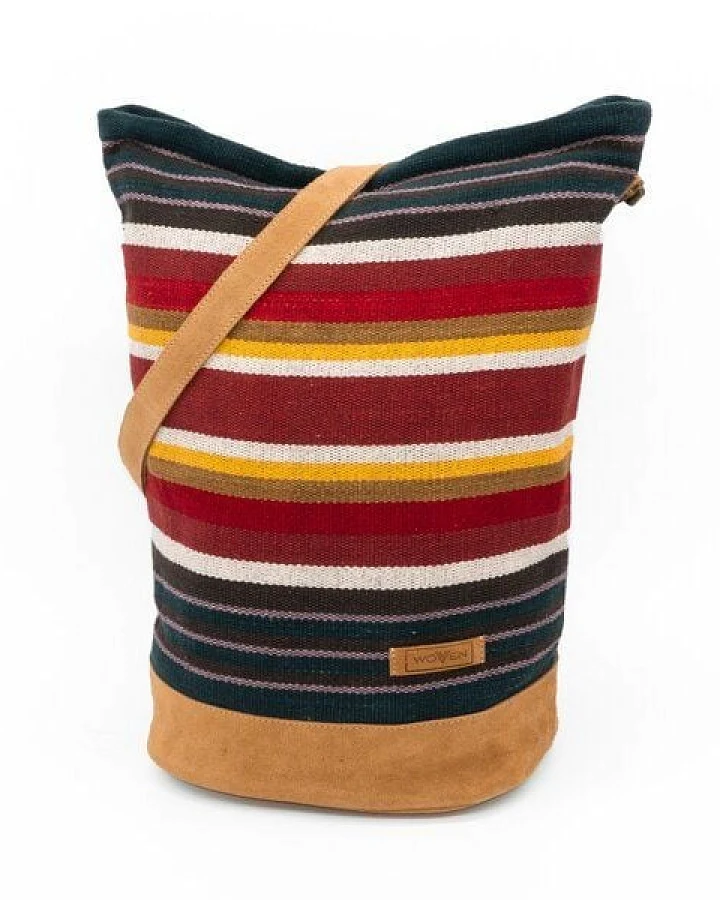Damen Tasche Schultertasche Beuteltasche "Woven Lea Daily Bag" bunt Retro