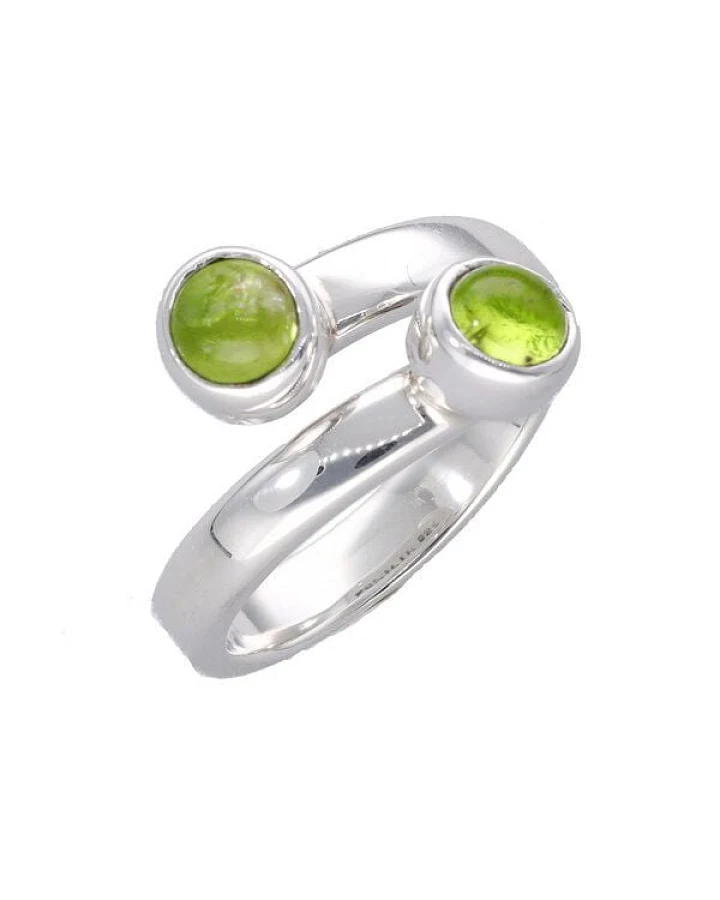 pakilia Silber Ring doppelte Peridot-steinen Fair-Trade und handmade