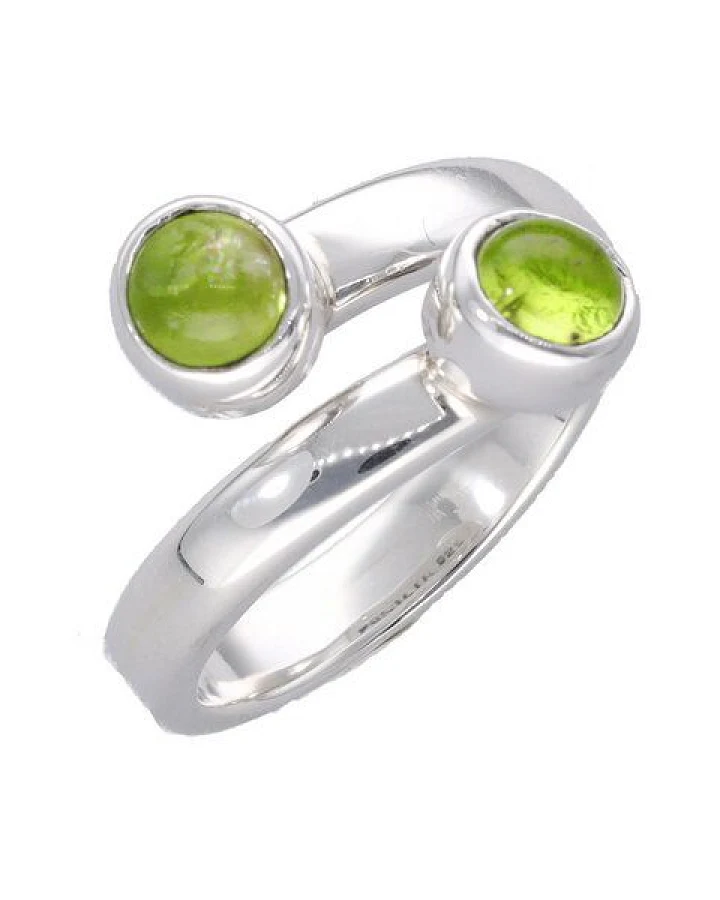 pakilia Silber Ring doppelte Peridot-steinen Fair-Trade und handmade