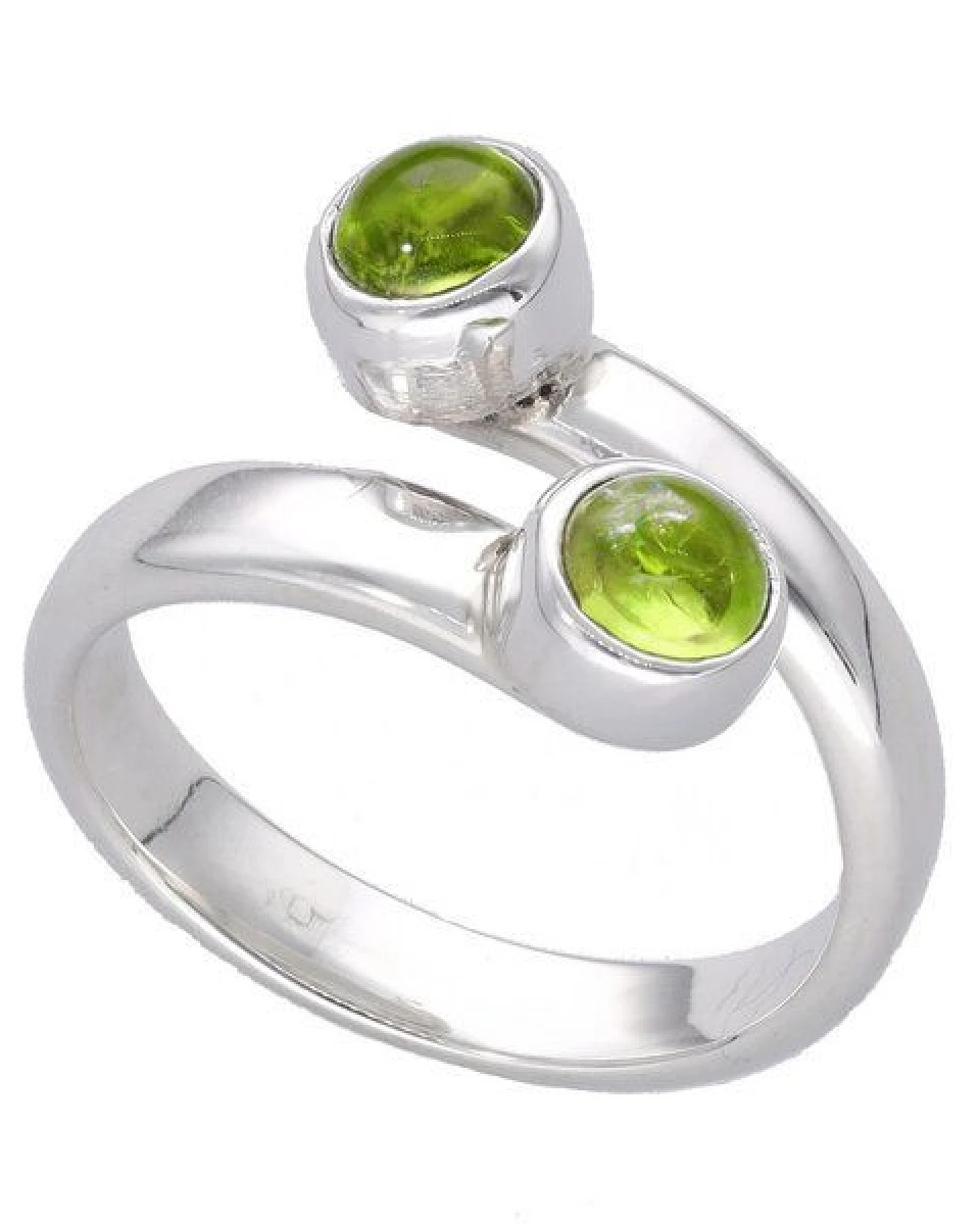 pakilia Silber Ring doppelte Peridot-steinen Fair-Trade und handmade – Ansicht 2