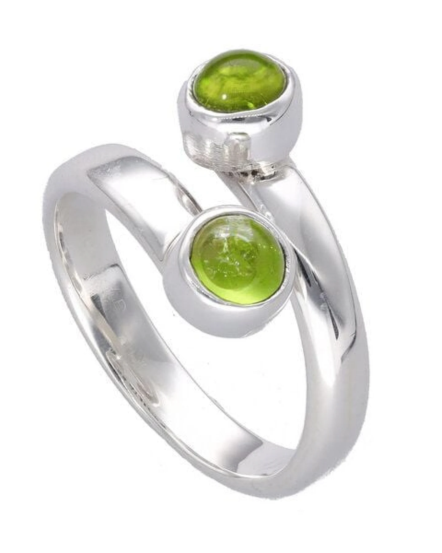 pakilia Silber Ring doppelte Peridot-steinen Fair-Trade und handmade – Ansicht 3