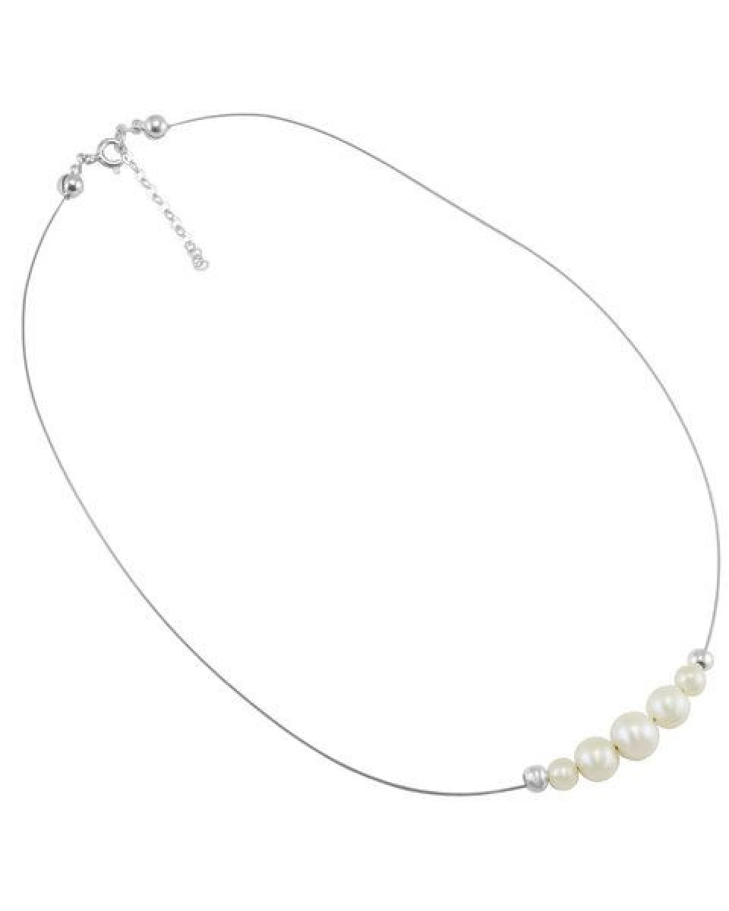 pakilia Silber Kette Fünf Perlen Fair-Trade und handmade – Ansicht 2