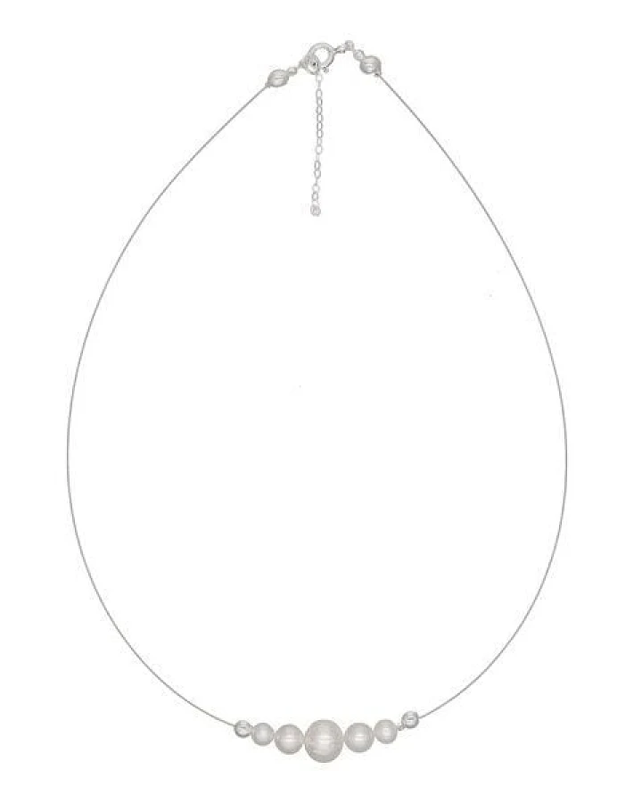 pakilia Silber Kette Fünf Perlen Fair-Trade und handmade