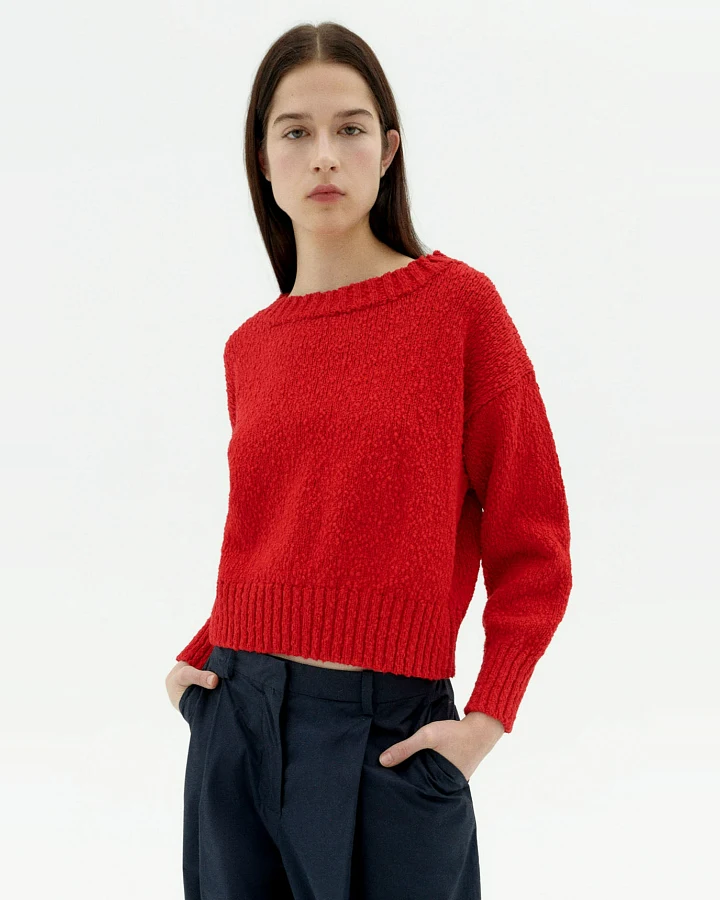 Thinking MU Damen vegan Pullover Gestrickt Clara Rot