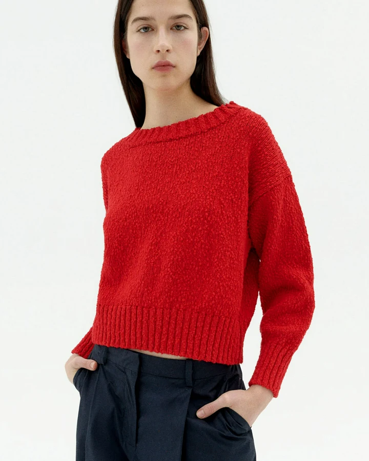 Thinking MU Damen vegan Pullover Gestrickt Clara Rot