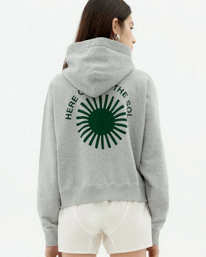 Thinking MU Damen vegan Kapuzenpulli Valeria Retro Sun Grau
