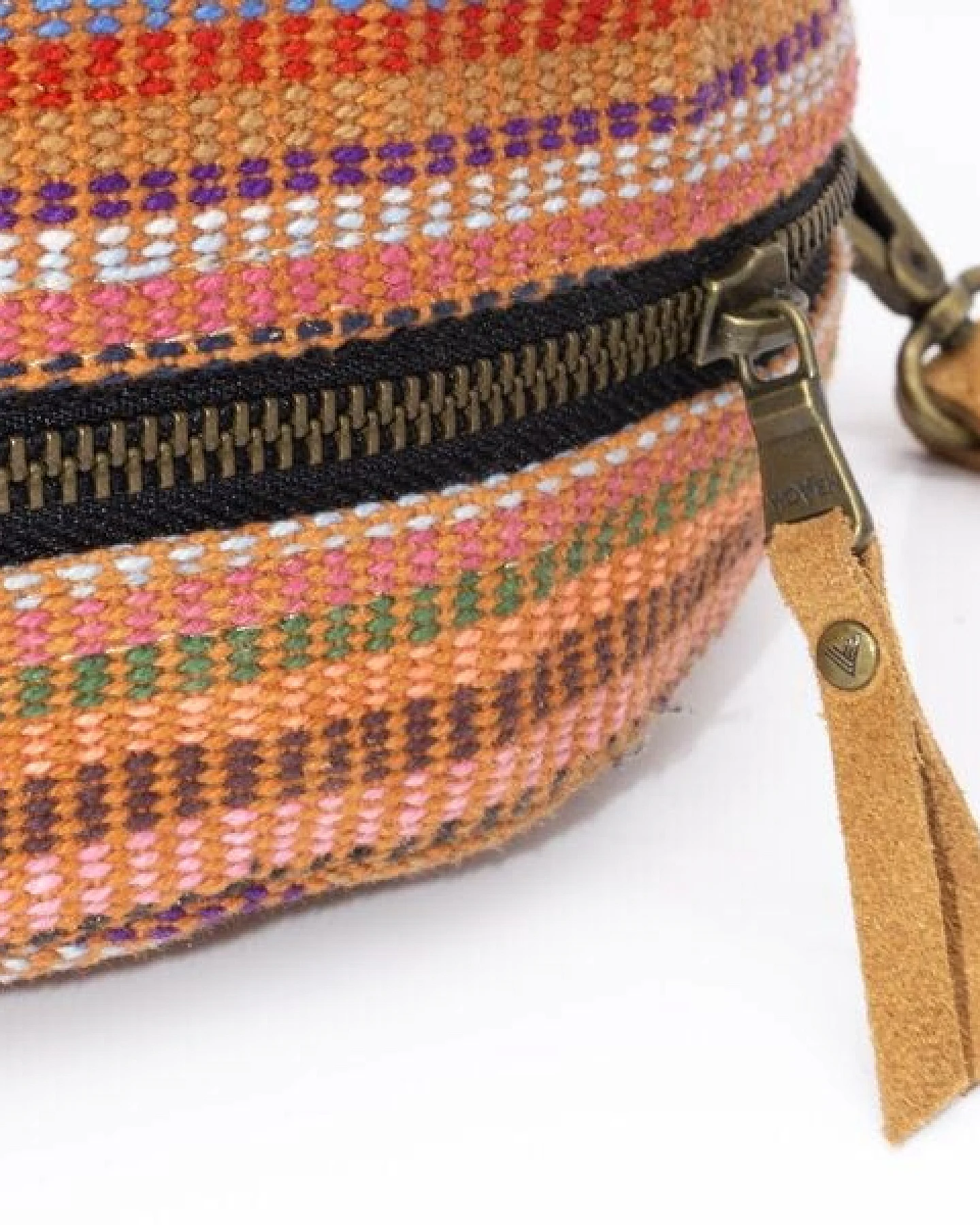 Damen Tasche Umhängetasche Rundtasche "Woven Lea Round Side Bag" Leder/Baumwolle – Ansicht 4