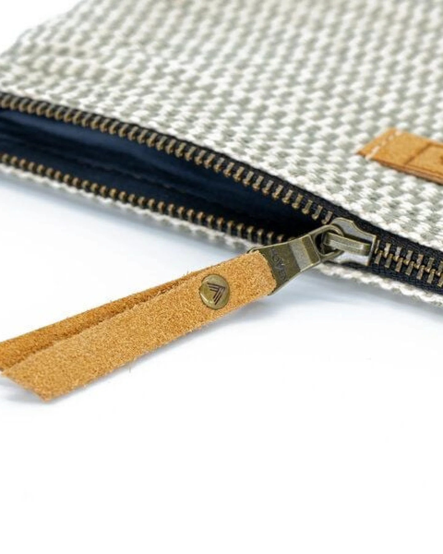 Woven Damen Tasche Fold Bag/Umhängetasche Baumwolle & Leder offwhite/grau – Ansicht 4