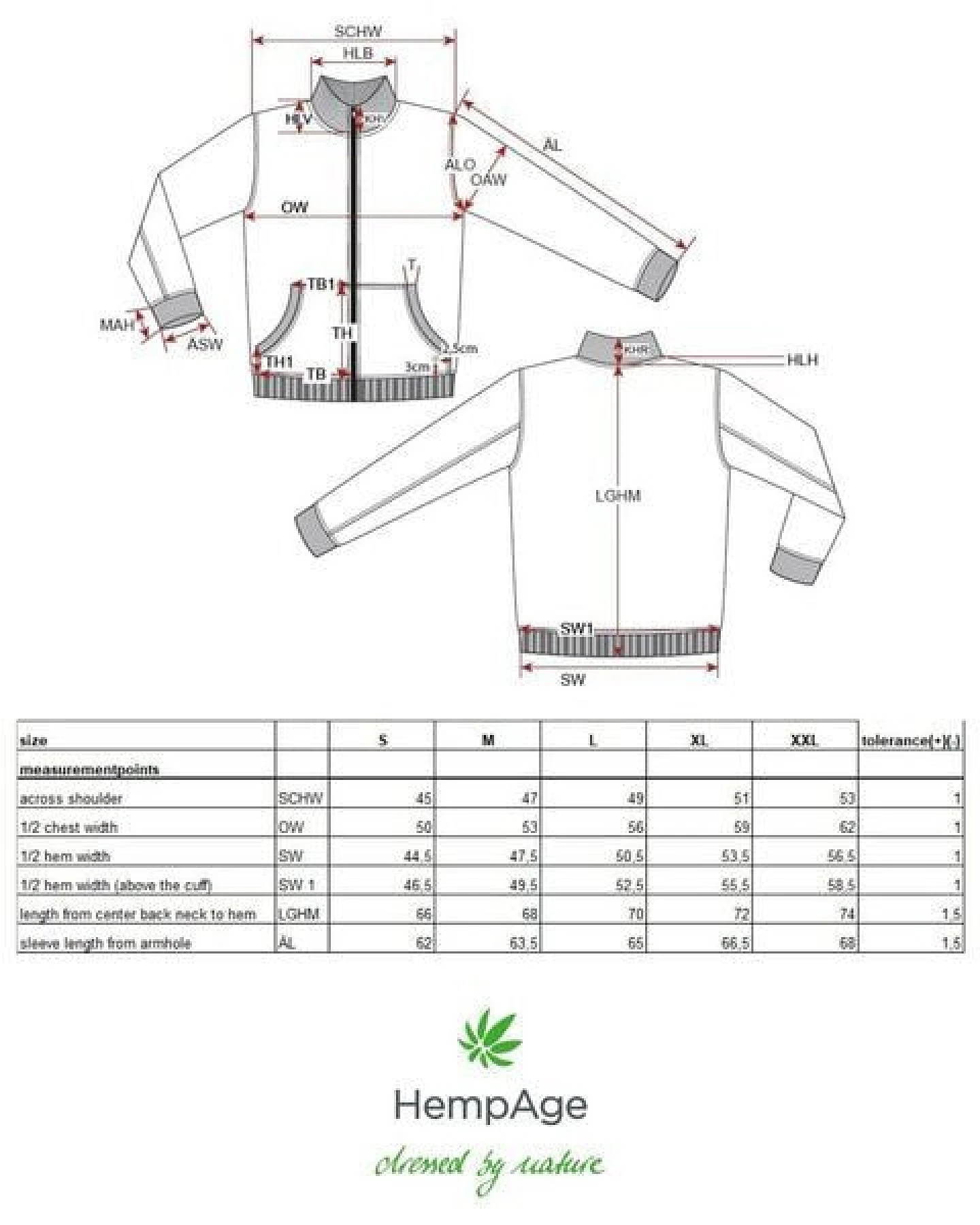 HempAge Herren Sweat-Jacke Hanf/Bio-Baumwolle – Ansicht 3