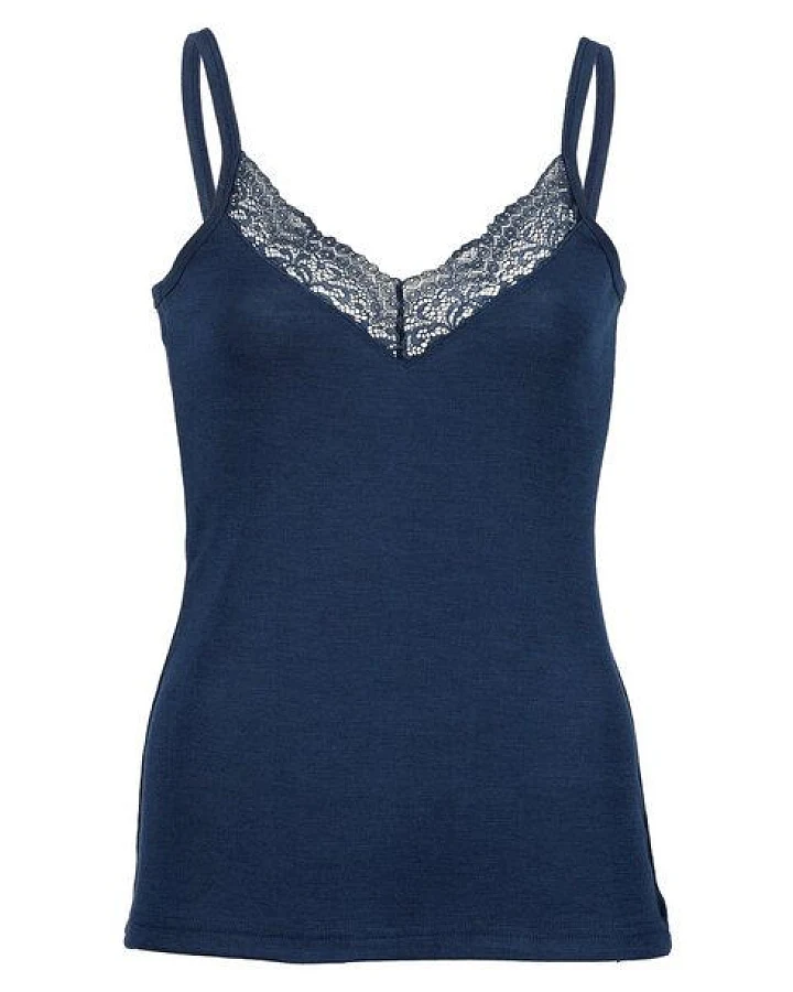 Engel Natur Damen Top mit Spitze Bio-Wolle/Seide