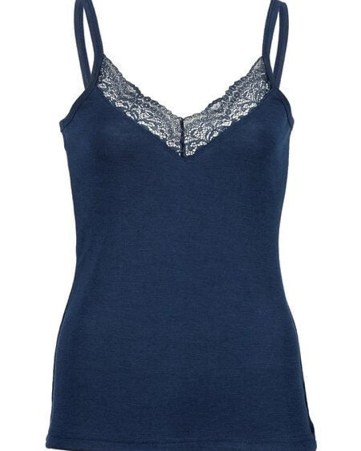 Engel Natur Damen Top mit Spitze Bio-Wolle/Seide