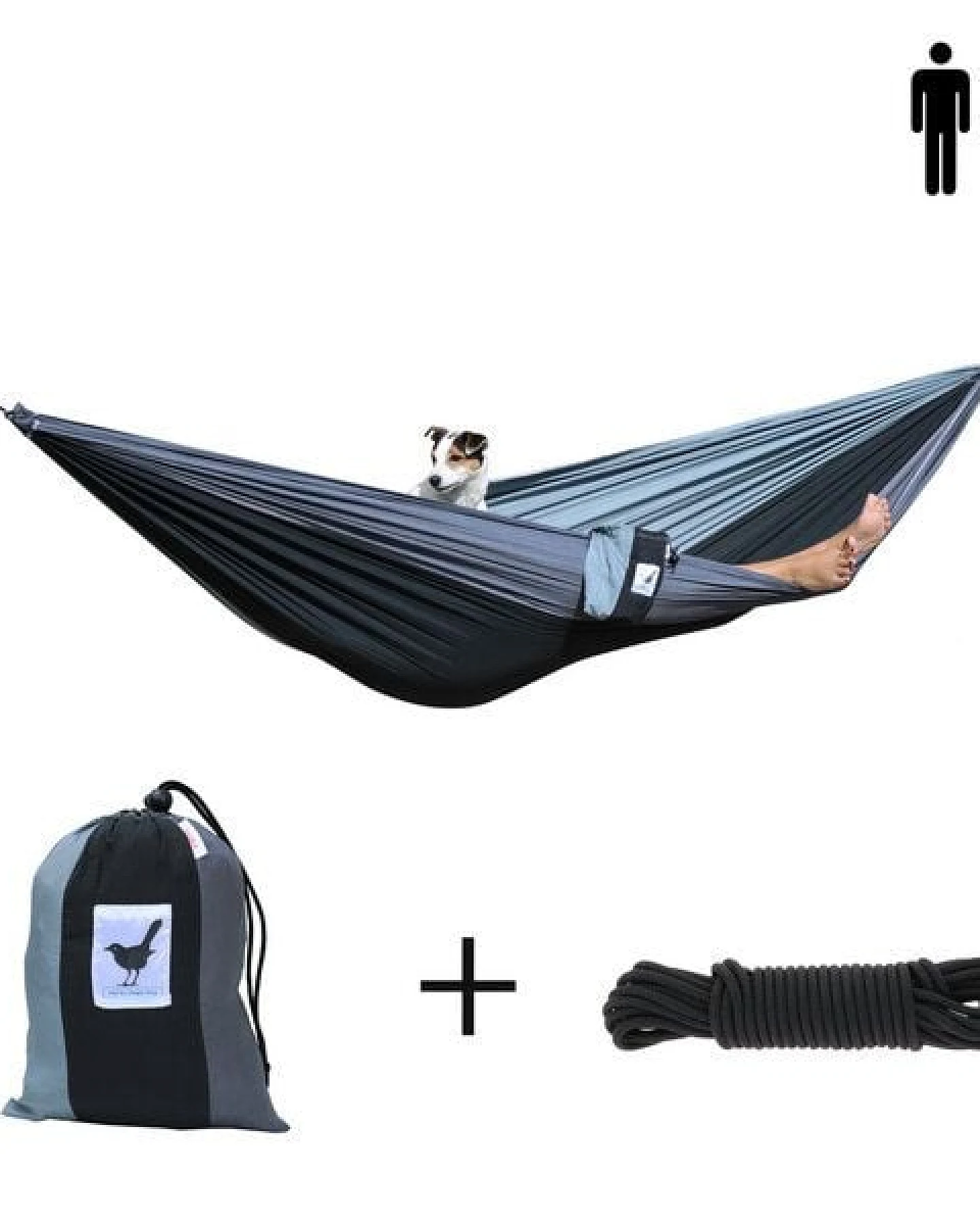 MoreThanHip XXL (Reise) Hängematte für 2 Personen - Shades of grey – Ansicht 3