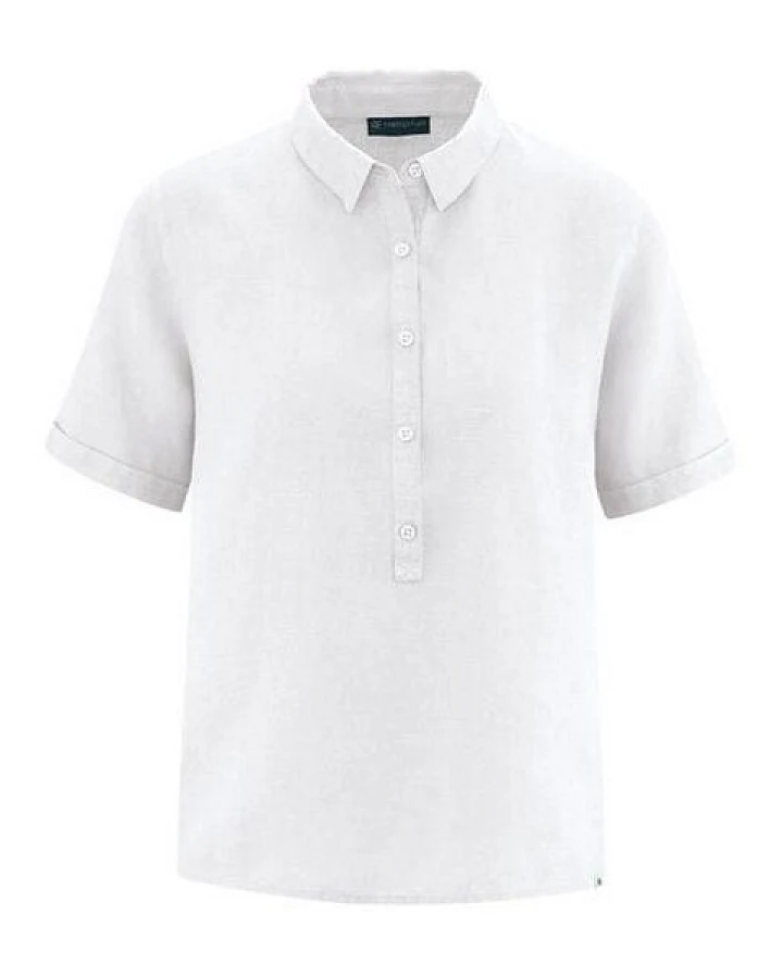 HempAge Damen Kurzarm-Bluse aus reinem Hanf