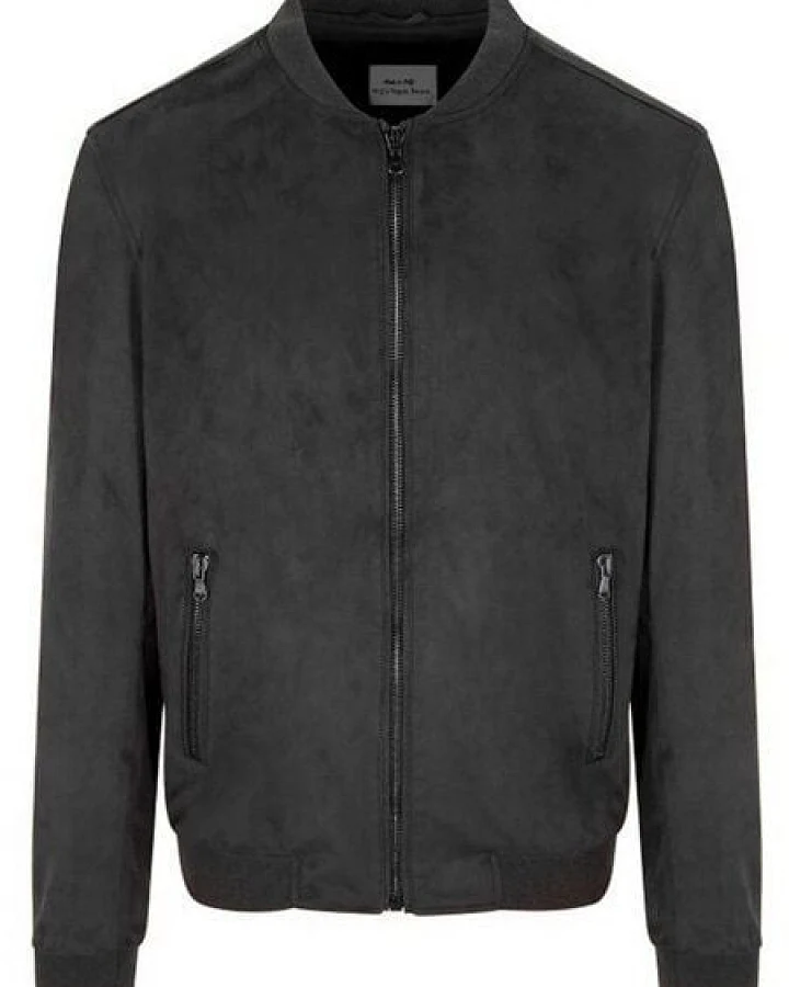 Will's Vegan Shop Bomberjacke Schwarz vegan Wildleder Herren