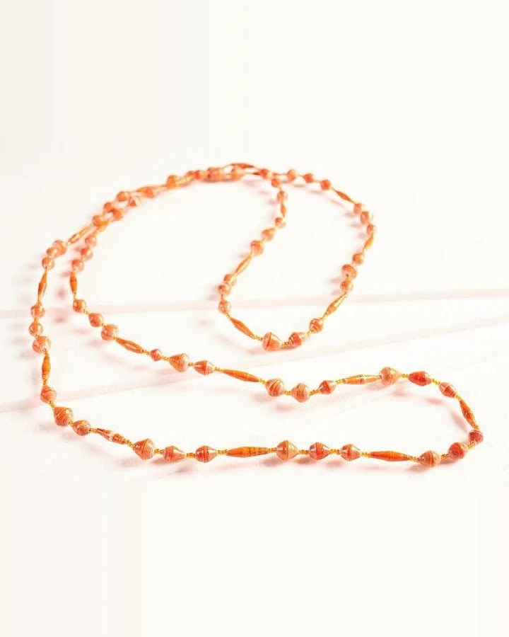 Lange Halskette aus Papierperlen "PEARLS OF AFRICA"