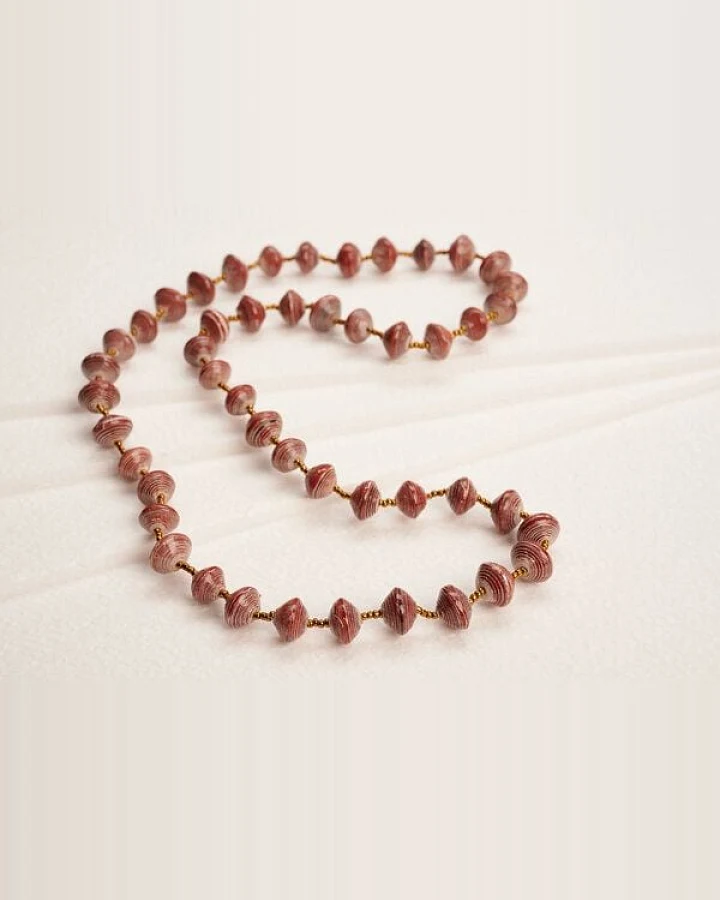PEARLS OF AFRICA Lange Halskette aus Papierperlen ACHOLI COCO