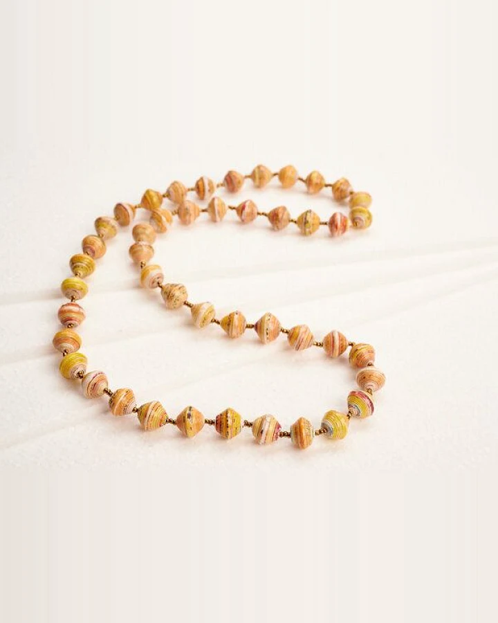 PEARLS OF AFRICA Lange Halskette aus Papierperlen ACHOLI COCO
