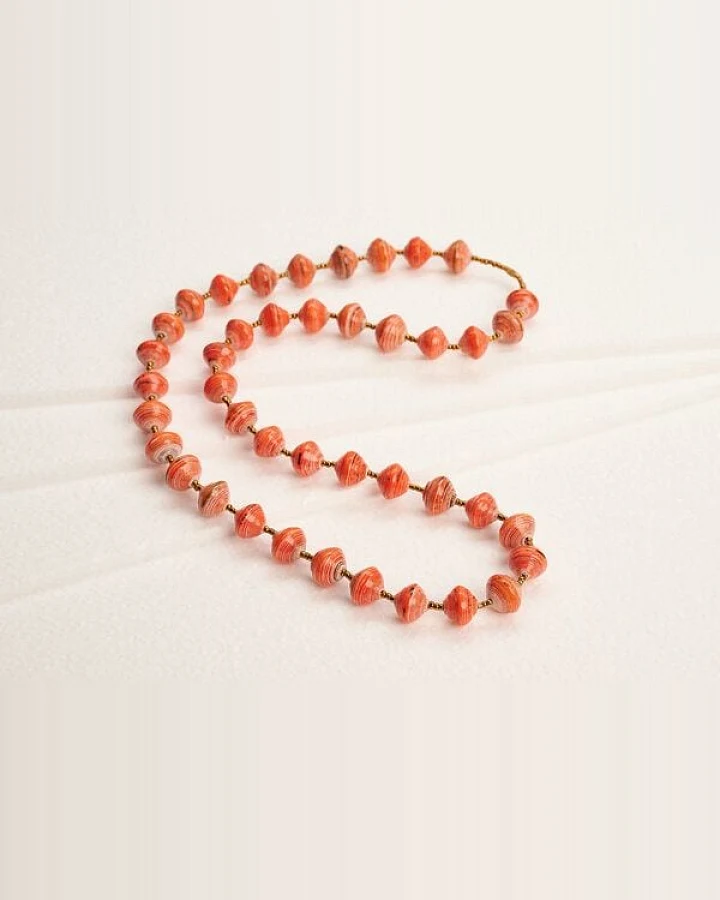 PEARLS OF AFRICA Lange Halskette aus Papierperlen ACHOLI COCO