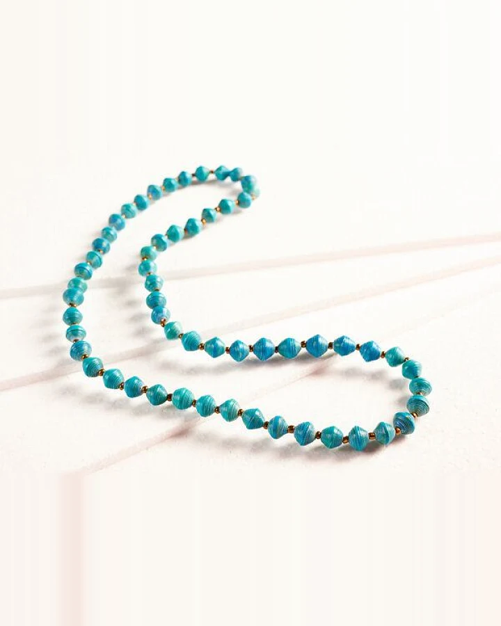 PEARLS OF AFRICA Schicke, lange Halskette aus Papierperlen "SAINT TROPEZ"