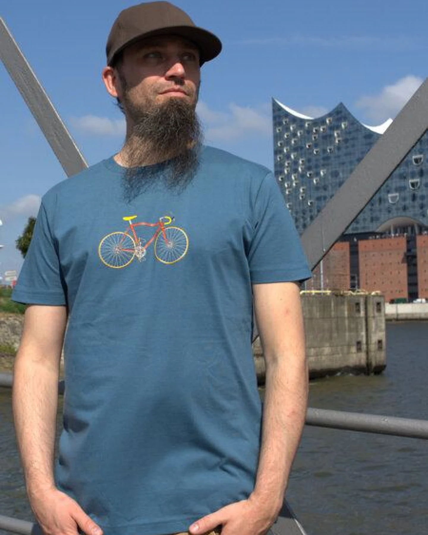 T-Shirtladen-Marktstrasse GmbH Rennrad blaugrau Boy-T-Shirt – Ansicht 2