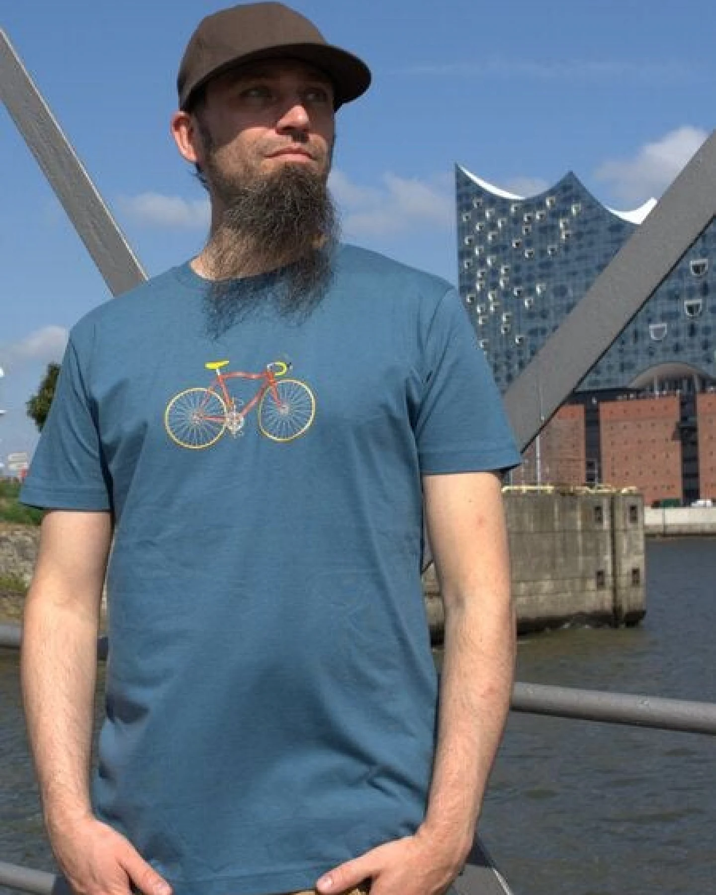 T-Shirtladen-Marktstrasse GmbH Rennrad blaugrau Boy-T-Shirt – Ansicht 2