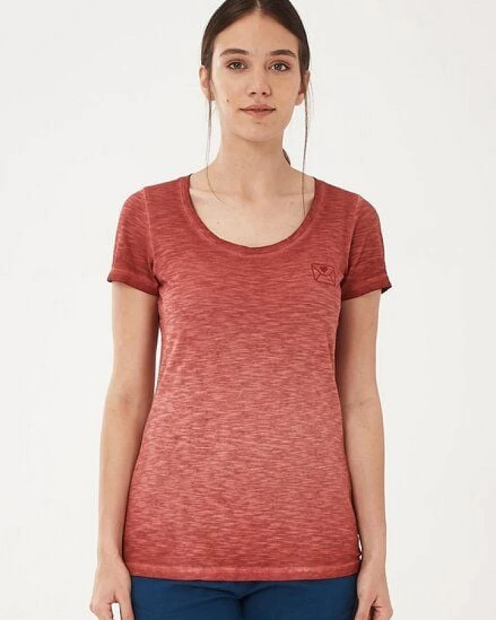 ORGANICATION Garment Dyed T-Shirt aus Bio-Baumwolle mit Stickerei