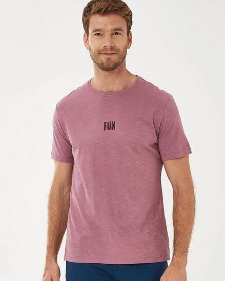 ORGANICATION T-Shirt aus Bio-Baumwolle mit Text-Print