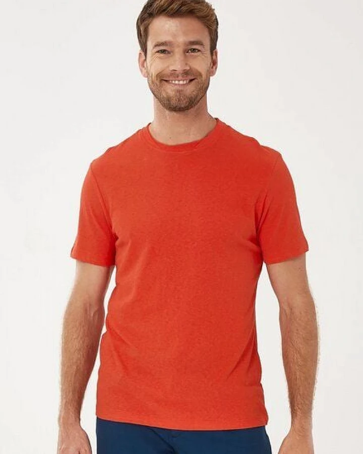 ORGANICATION T-Shirt aus Bio-Baumwolle mit Leinen