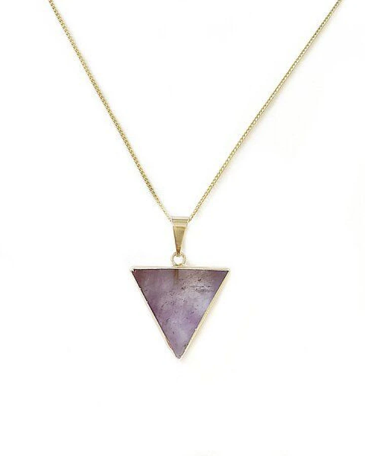 Crystal and Sage Amethyst Dreieck Halskette