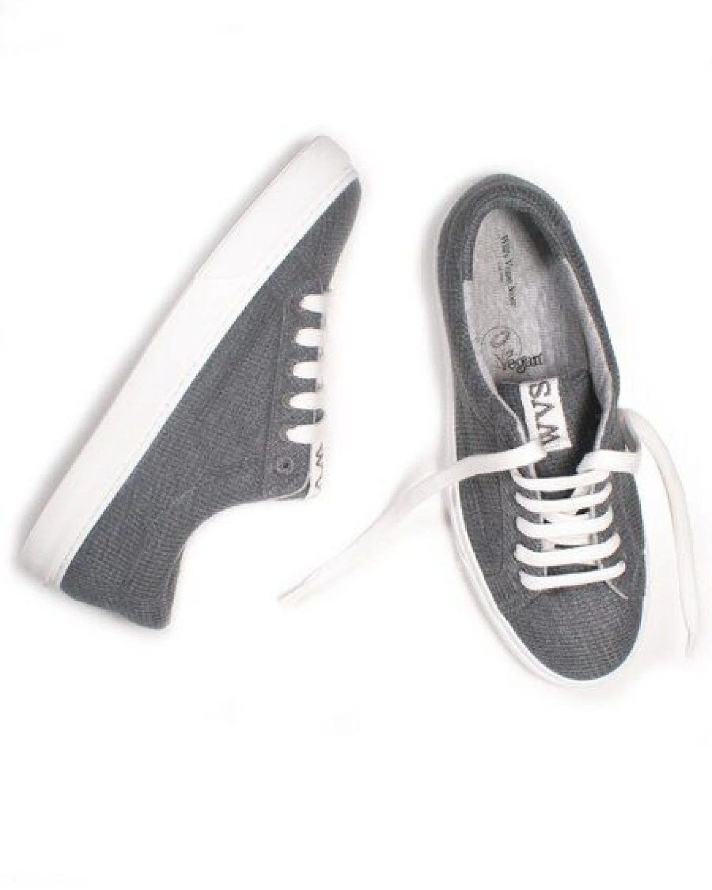 Will's Vegan Shop Biologisch abbaubare LDN Sneakers Schwarz Knit Frauen – Ansicht 3