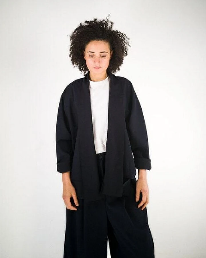 keijn SMOOTH BLUE Hemdjacke mit Schalkragen
